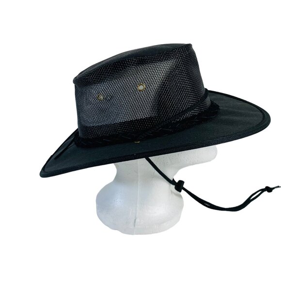 Barmah Hats Canvas Drover Size M Black Australian Cowboy Fish Hike Unisex Gift - Picture 4 of 13